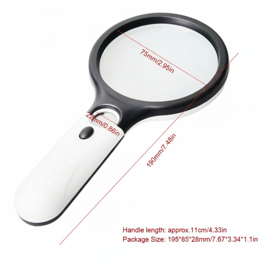 LED Handheld Magnifier, 3x and 45x