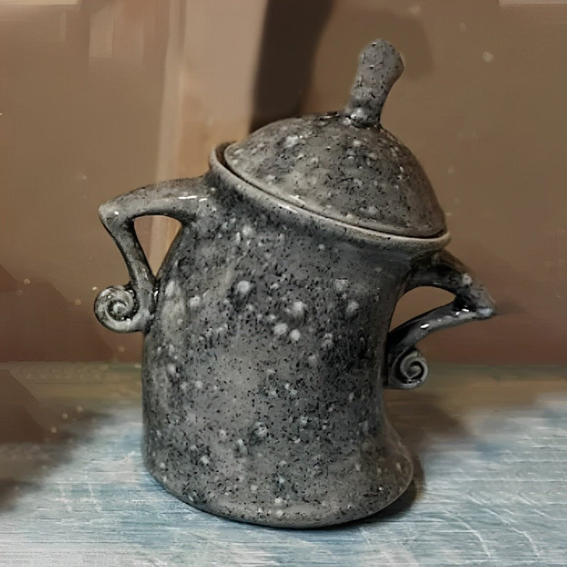 Decorative Lidded Kitchen Canister in Resin