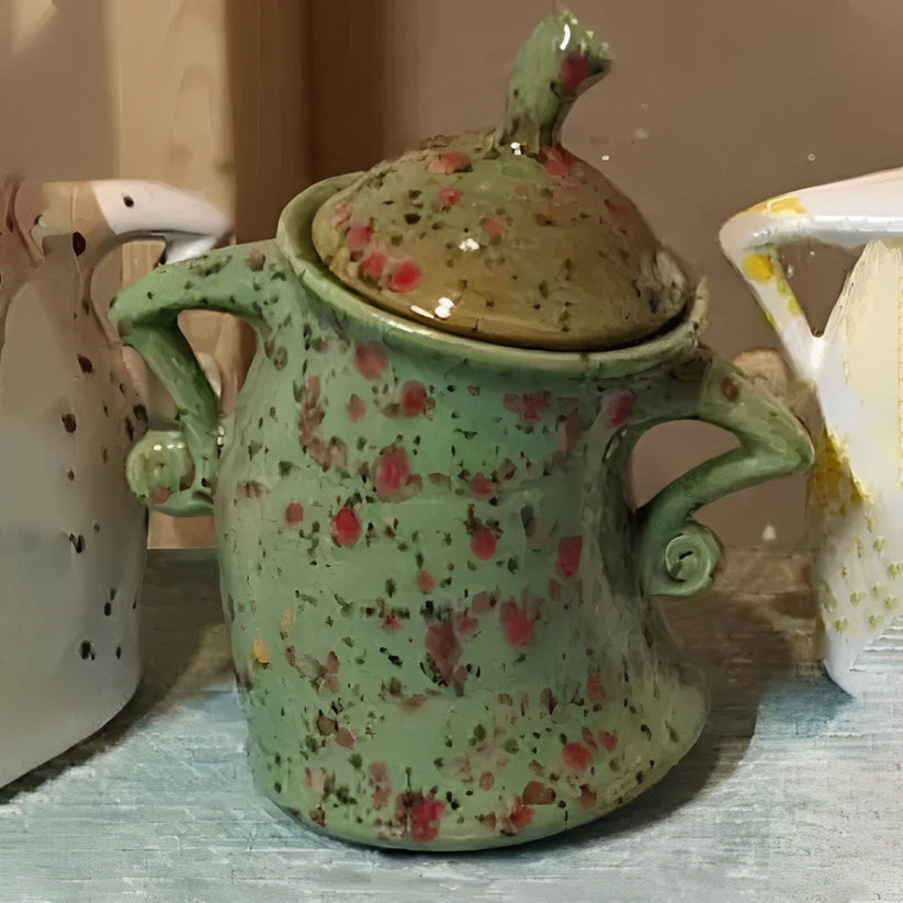 Decorative Lidded Kitchen Canister in Resin