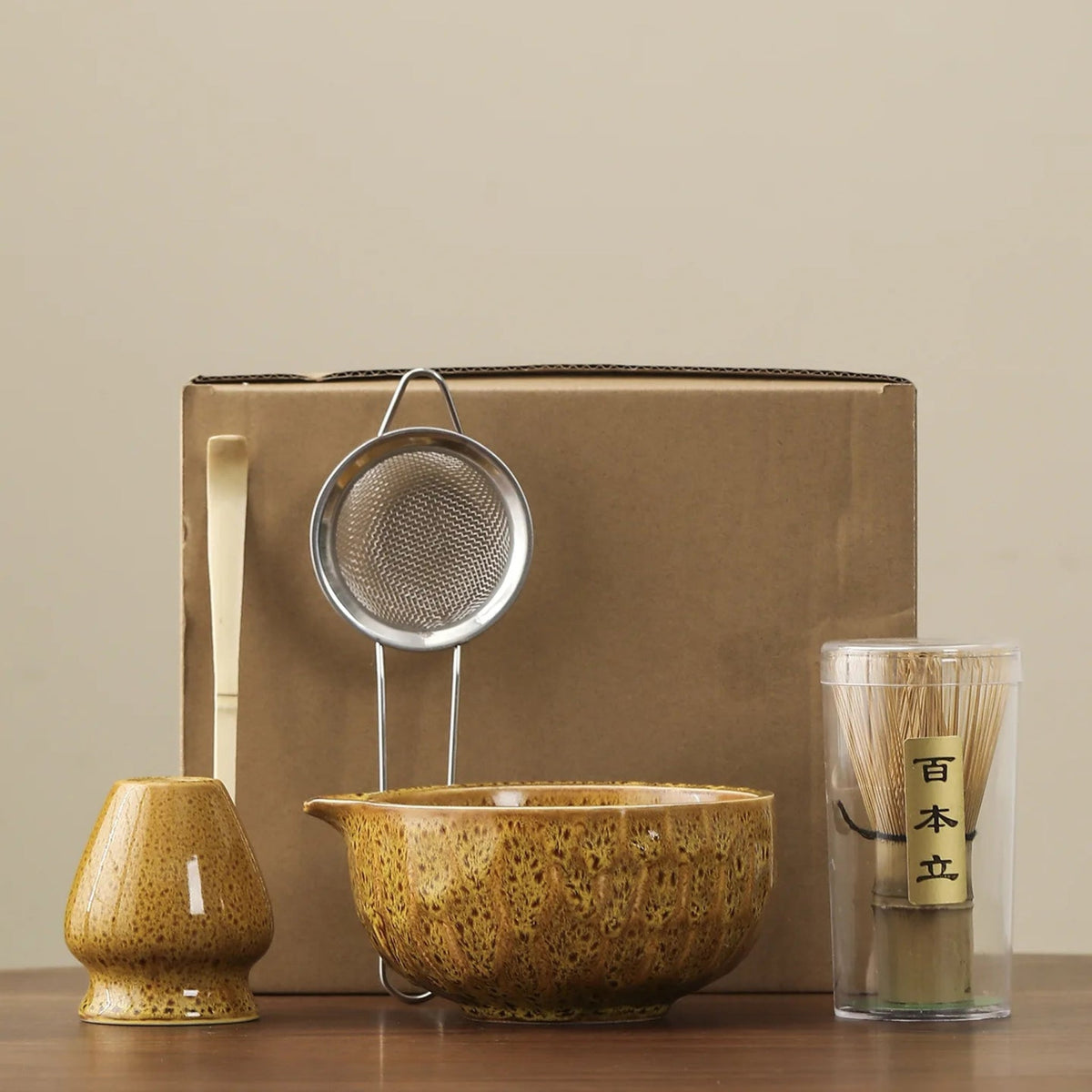 Matcha Preparation Set with Ceramic Bowl