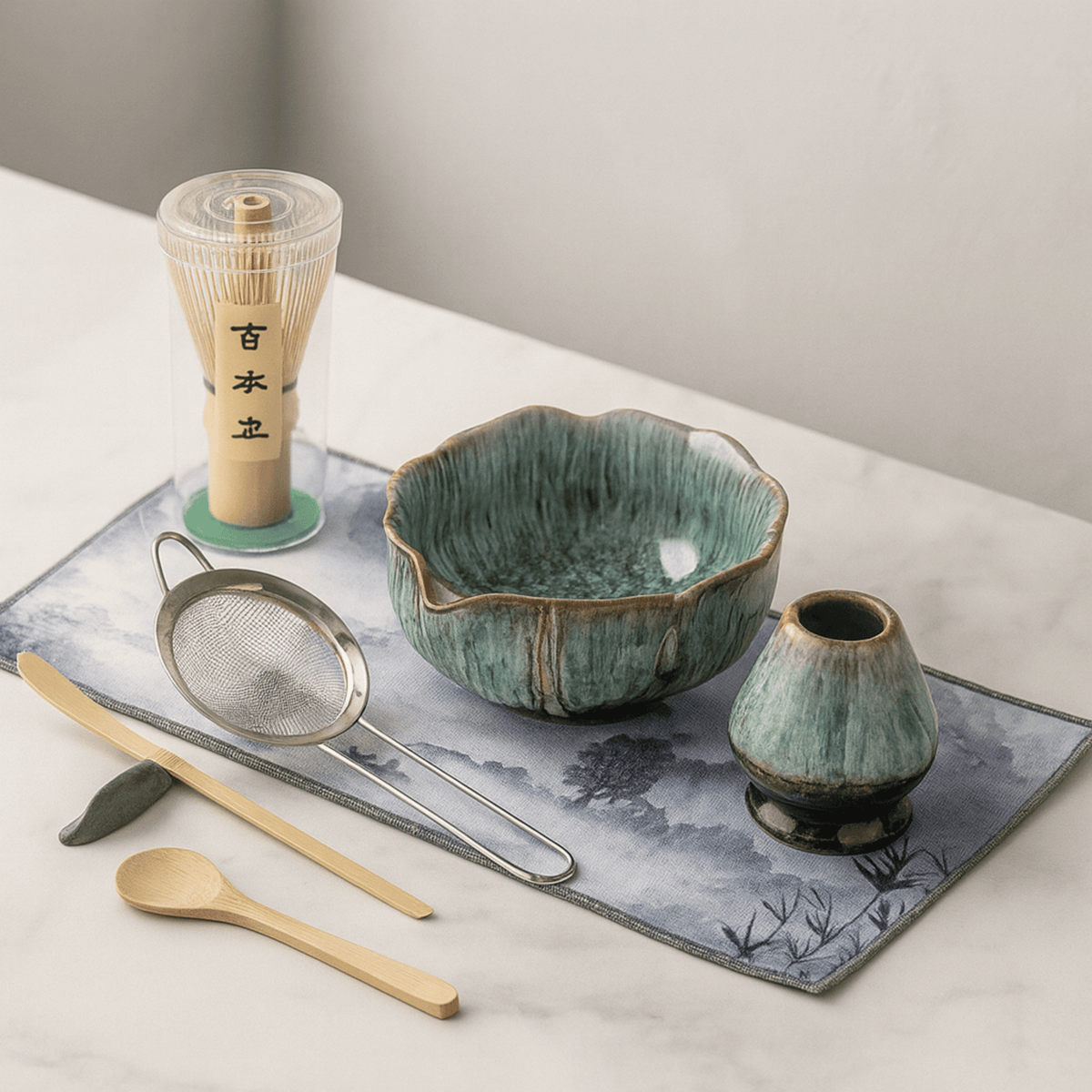 Matcha Preparation Set with Ceramic Bowl