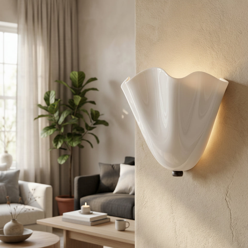 Coastal Glass Wall Sconce - Vintage Shell Design 1