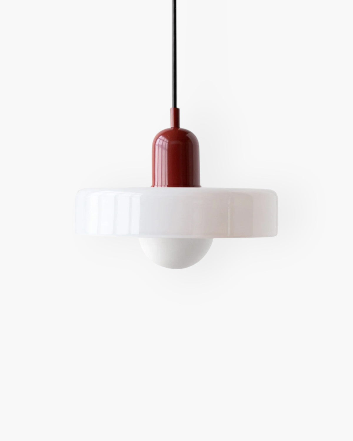 Suspension en verre bicolore, lumière chaude