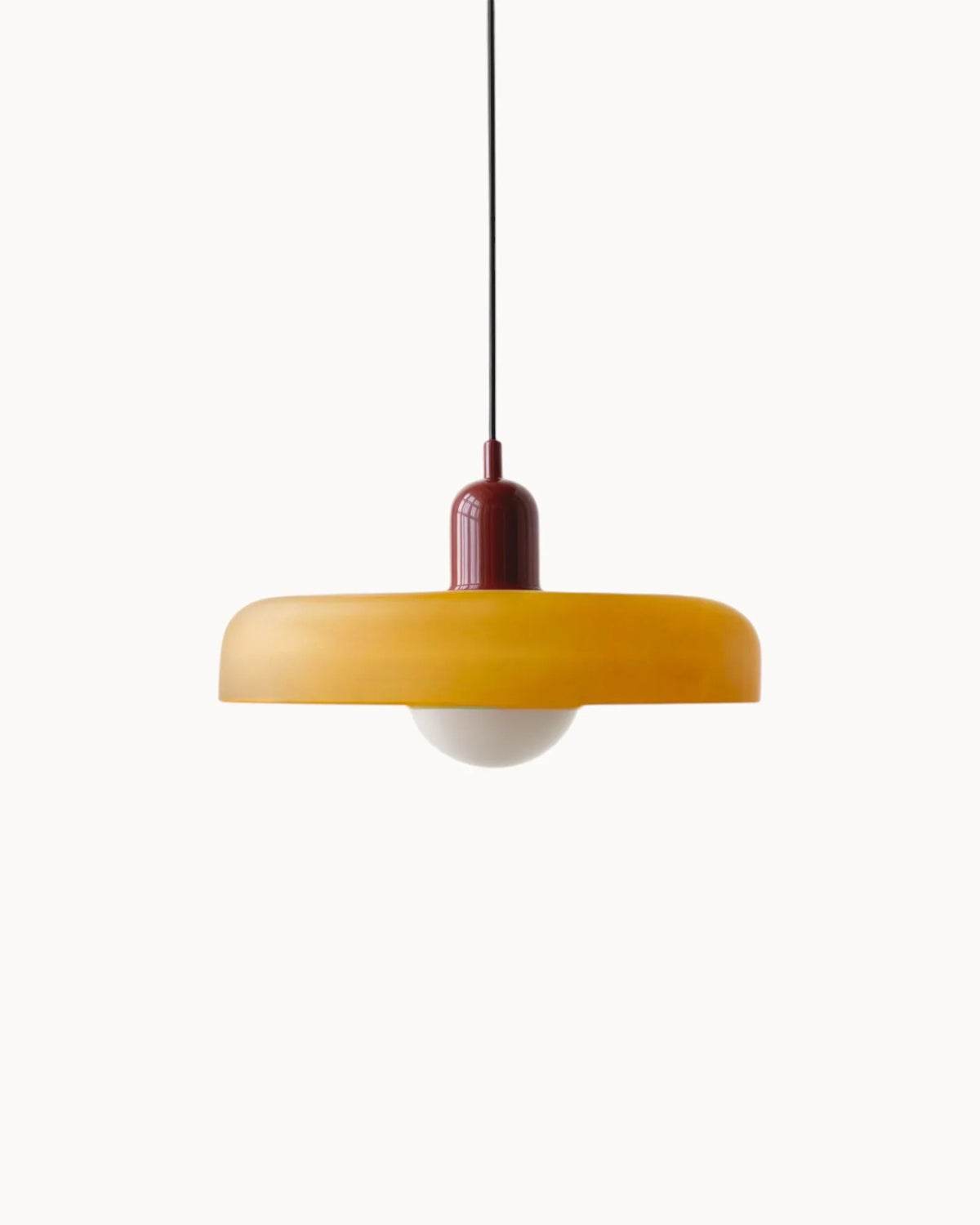 Suspension en verre bicolore, lumière chaude