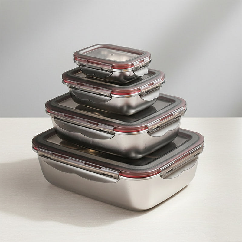 Contenants Hermétiques en Acier Inoxydable | Design Élégant et Minimaliste pour un Stockage Alimentaire Pratique 1