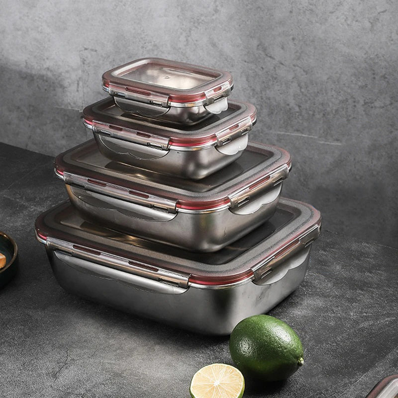 Contenants Hermétiques en Acier Inoxydable | Design Élégant et Minimaliste pour un Stockage Alimentaire Pratique 3