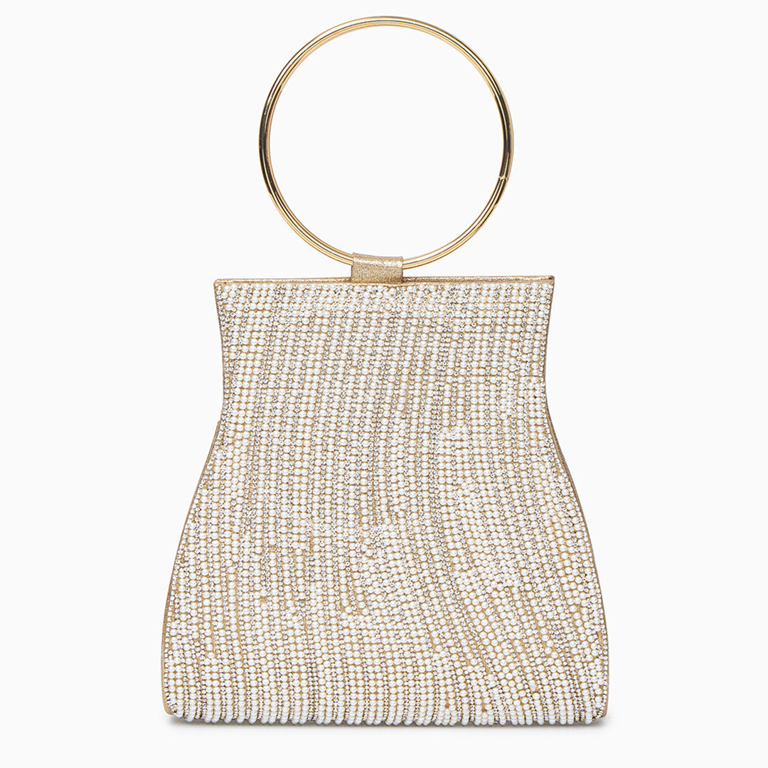 Petit sac à main doré serti de strass