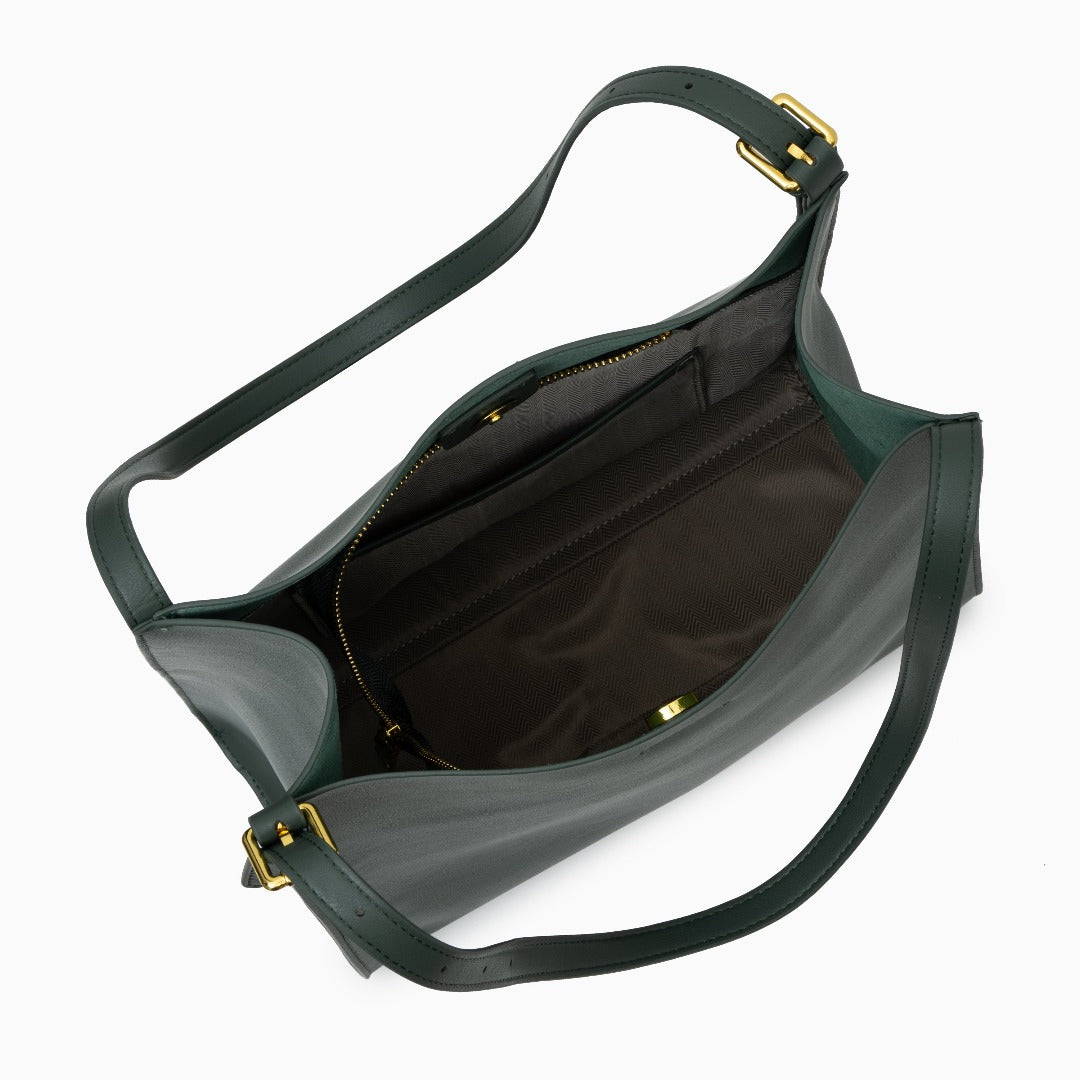Sac cabas en cuir véritable zippé, bandoulière