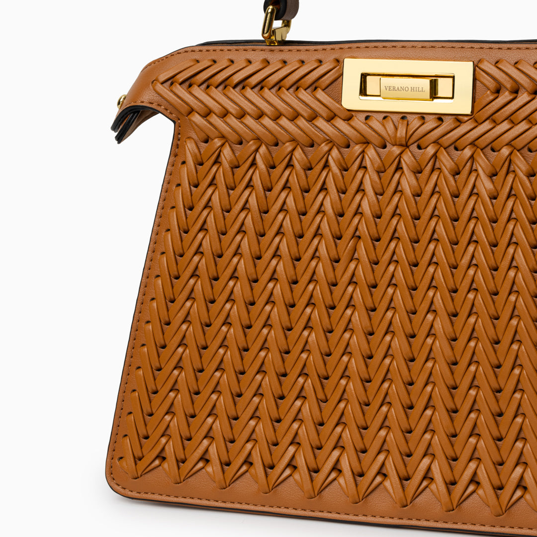 Sac à main tressé avec bandoulière amovible