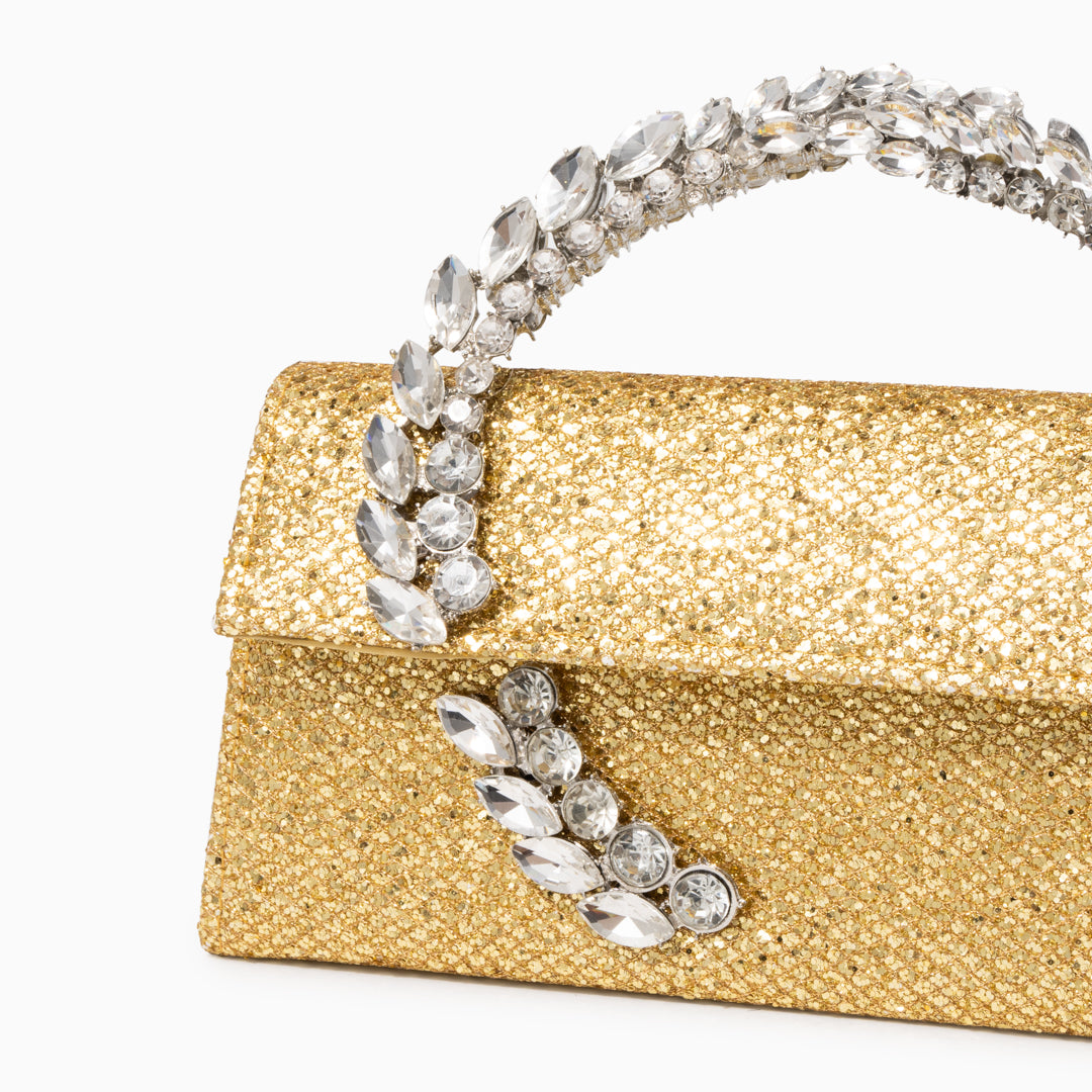 Rhinestone Trapeze Evening Bag with Jewelled Handle