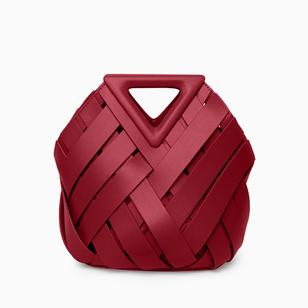 Sac à main tressé à anse triangulaire inversée