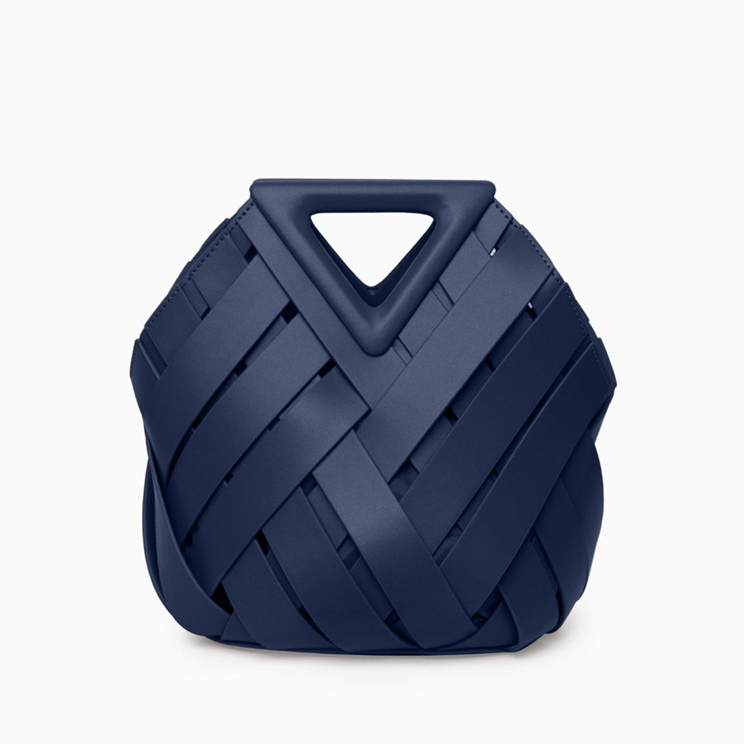 Sac à main tressé à anse triangulaire inversée