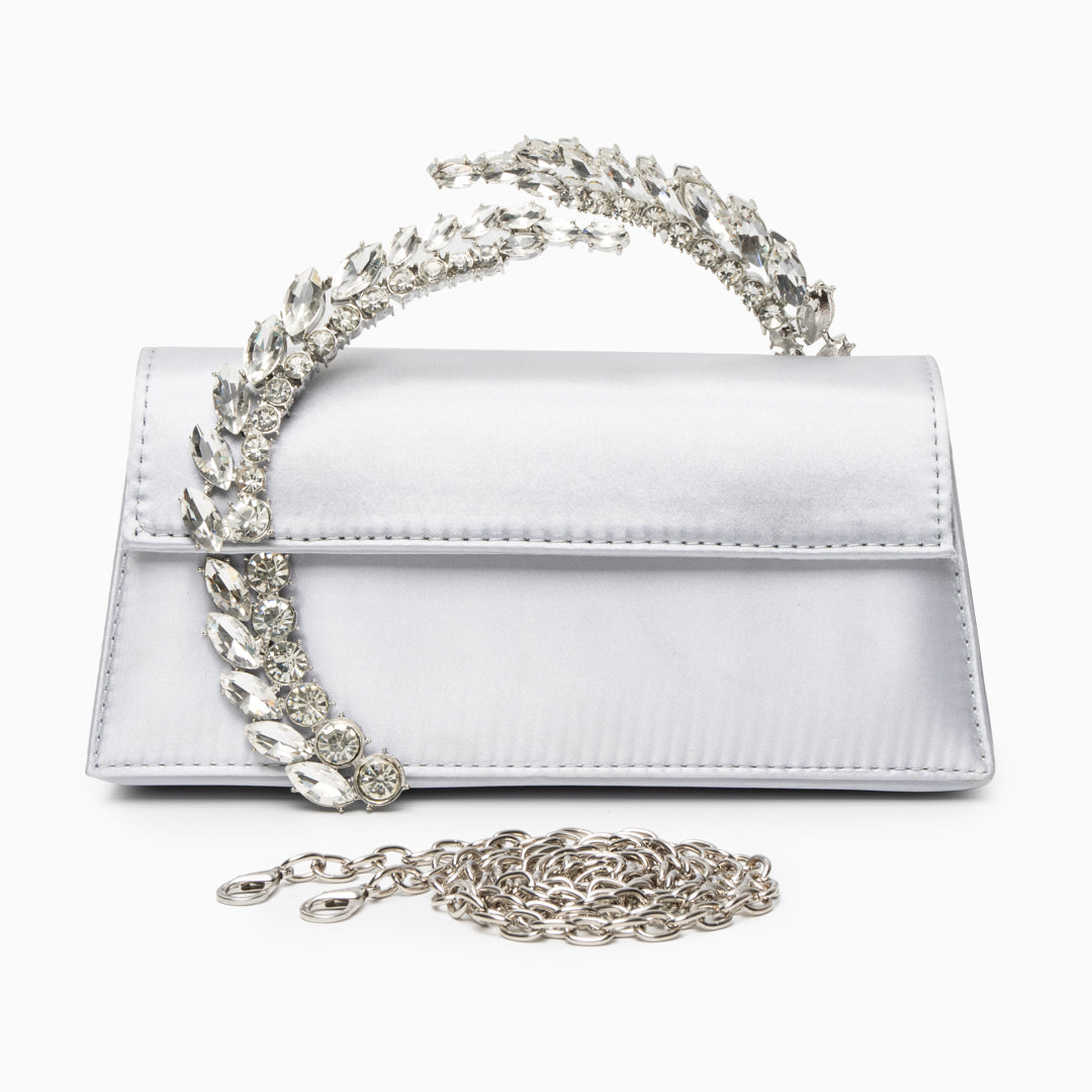 Rhinestone Trapeze Evening Bag with Jewelled Handle