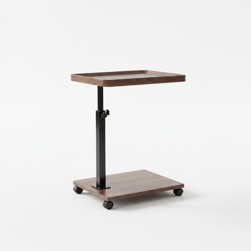 Dark Wood Grain Sofa Table - Adjustable Height Design 0