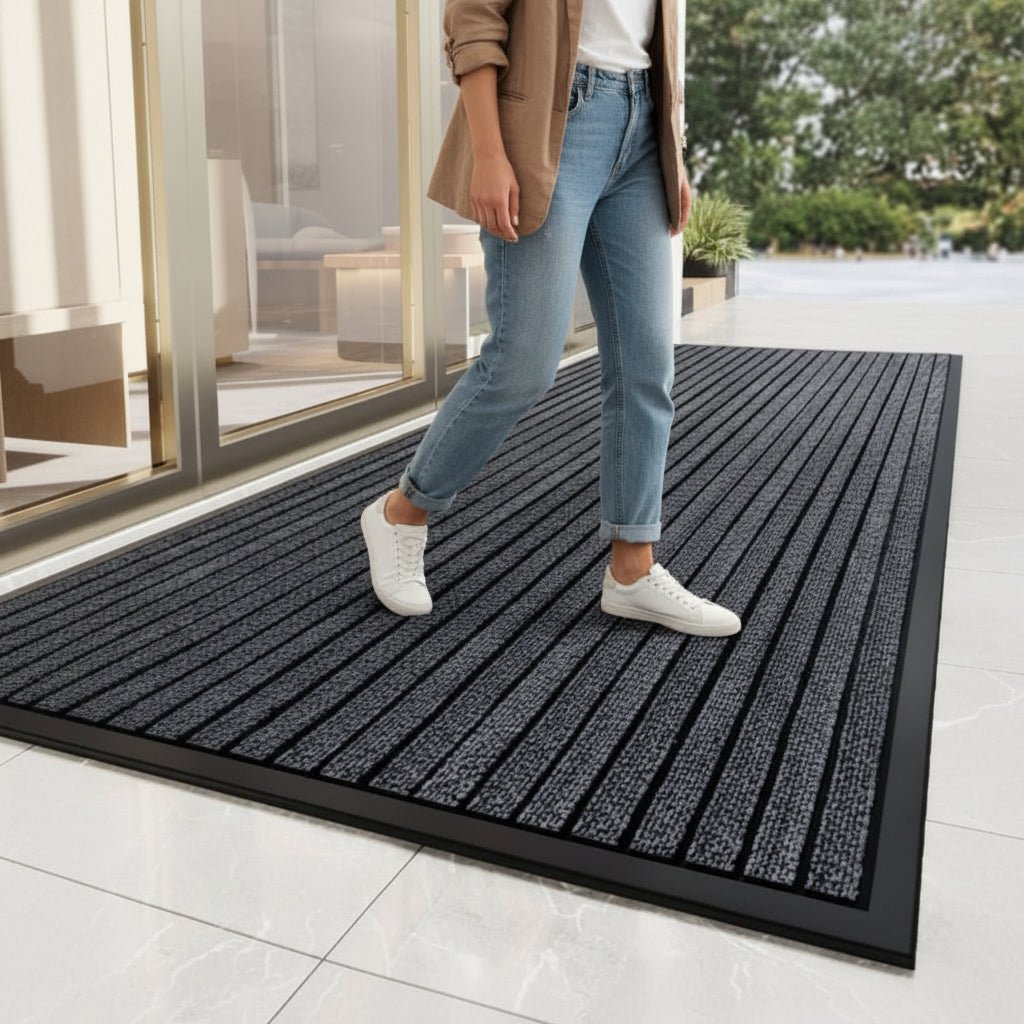 Paillasson robuste antidérapant, motif rayé