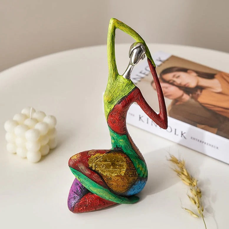 Abstract Yoga Woman Figurine – Graffiti Art Sculpture