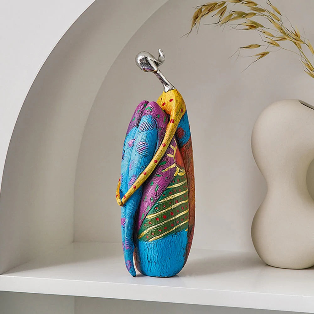 Abstract Yoga Woman Figurine – Graffiti Art Sculpture