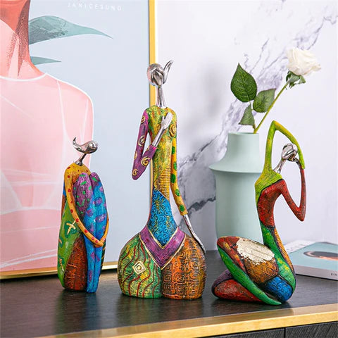 Abstract Yoga Woman Figurine – Graffiti Art Sculpture