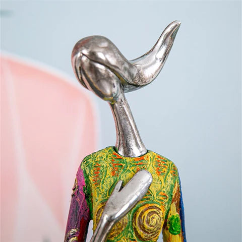 Abstract Yoga Woman Figurine – Graffiti Art Sculpture