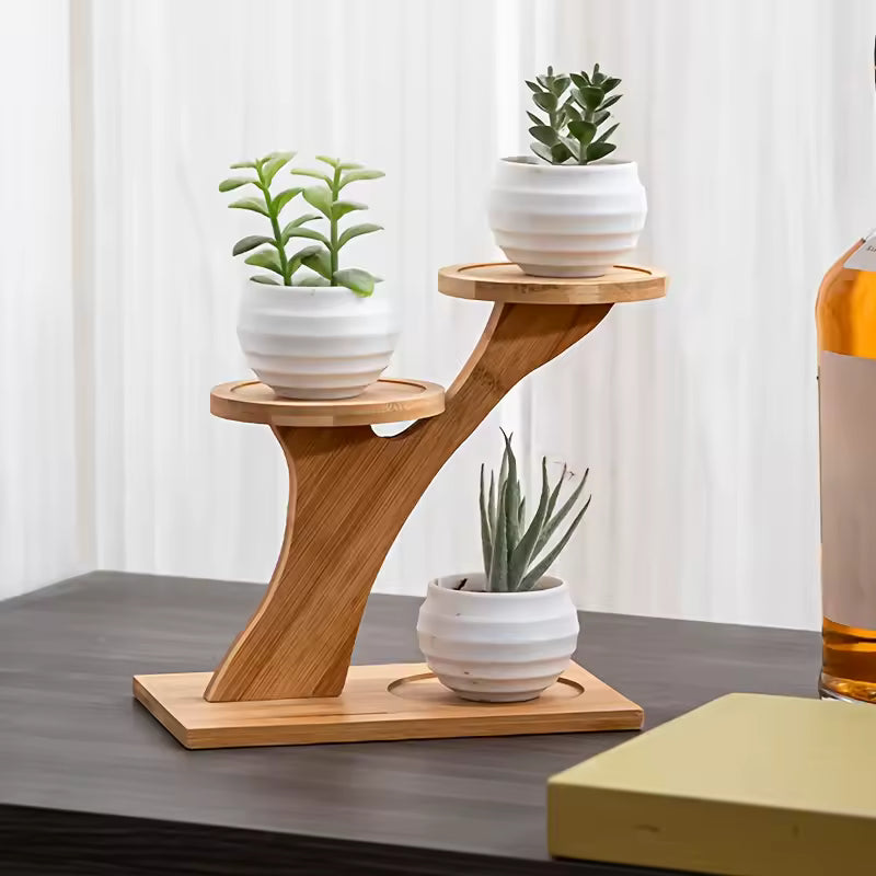 Présentoir Plantes en Bambou Branche Artisanal