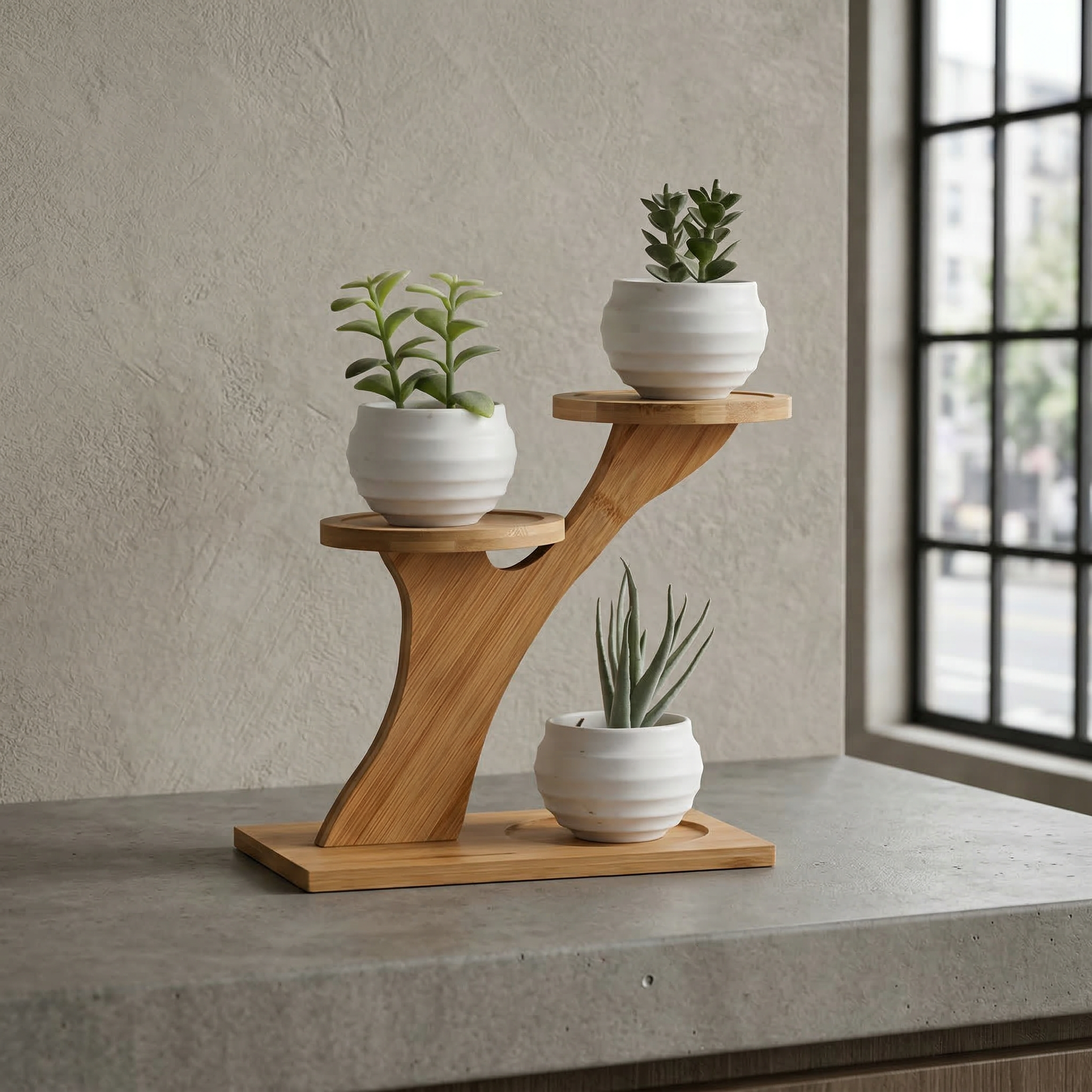 Présentoir Plantes en Bambou Branche Artisanal