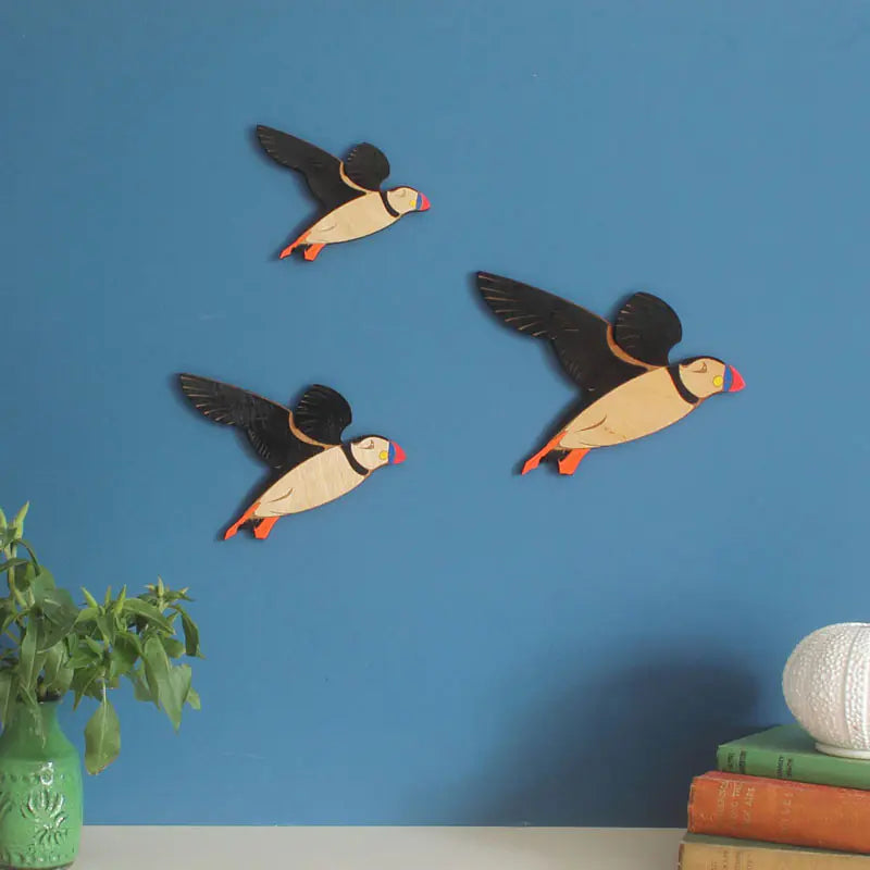 Artisanal Timber Bird Wall Decor Set