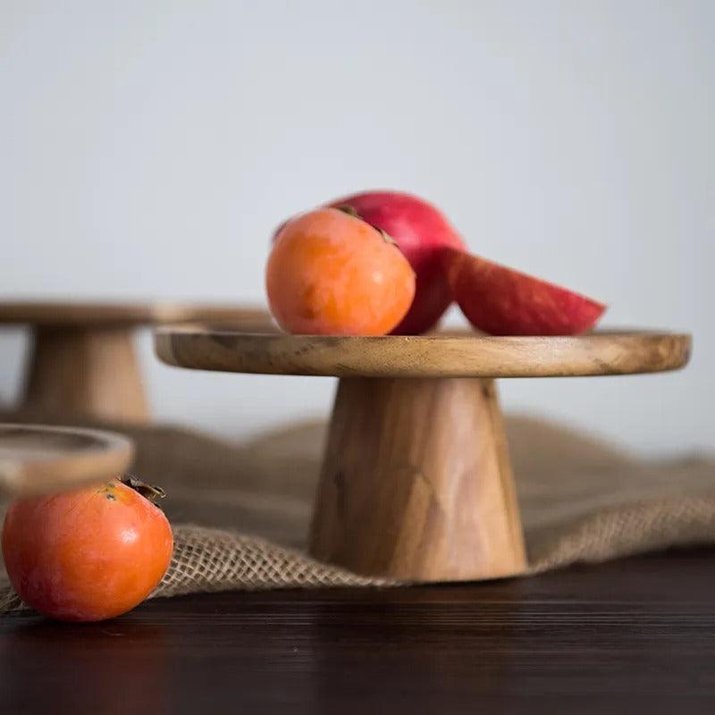 Artisanal Timber Pedestal Display Tray