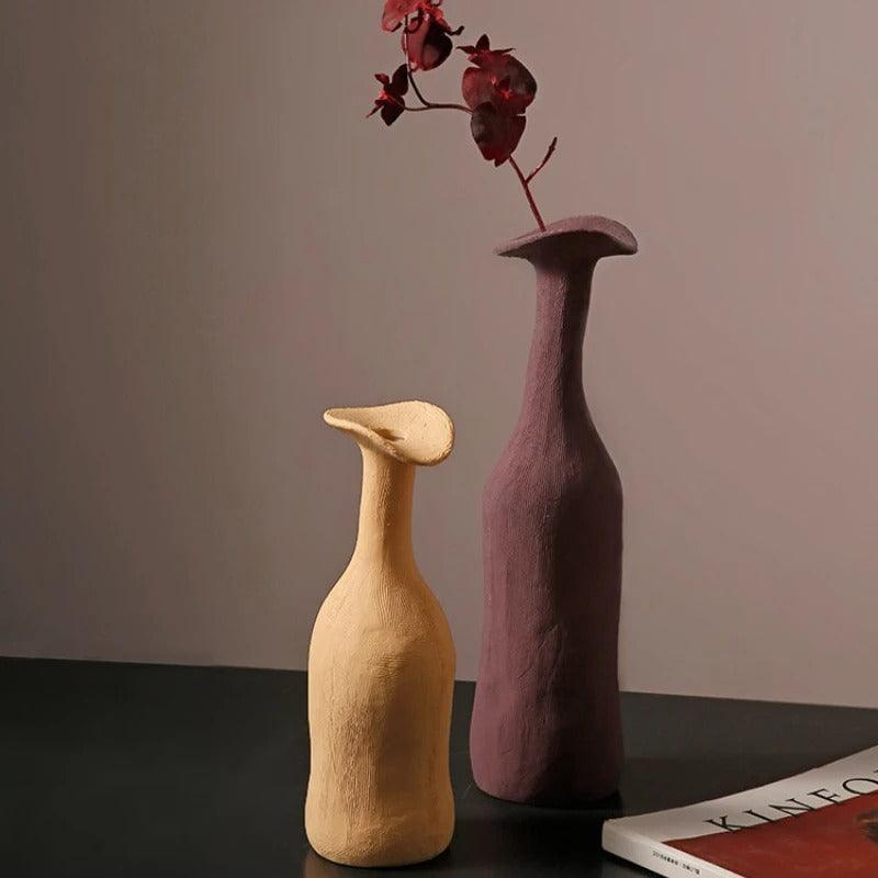 Vase Botanique Évasé – Porcelaine Sculpturale