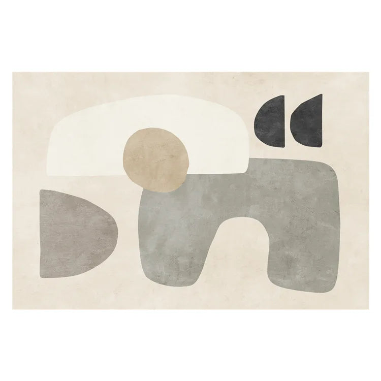 Contemporary Zen-Inspired Textured Neutral Living Room Rug