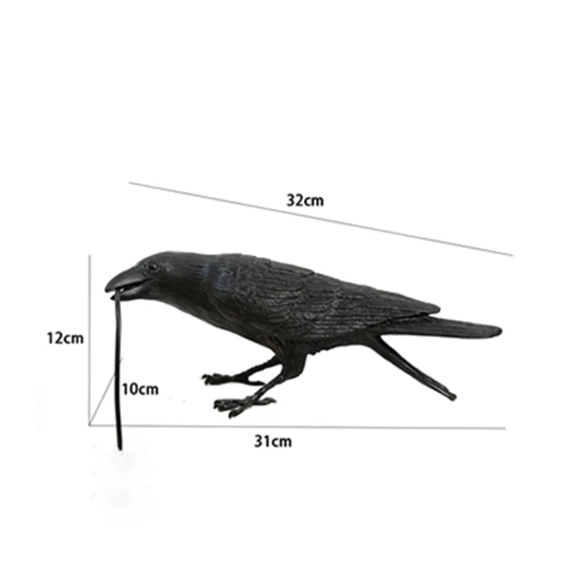 Lampe de table sculpture corbeau en résine