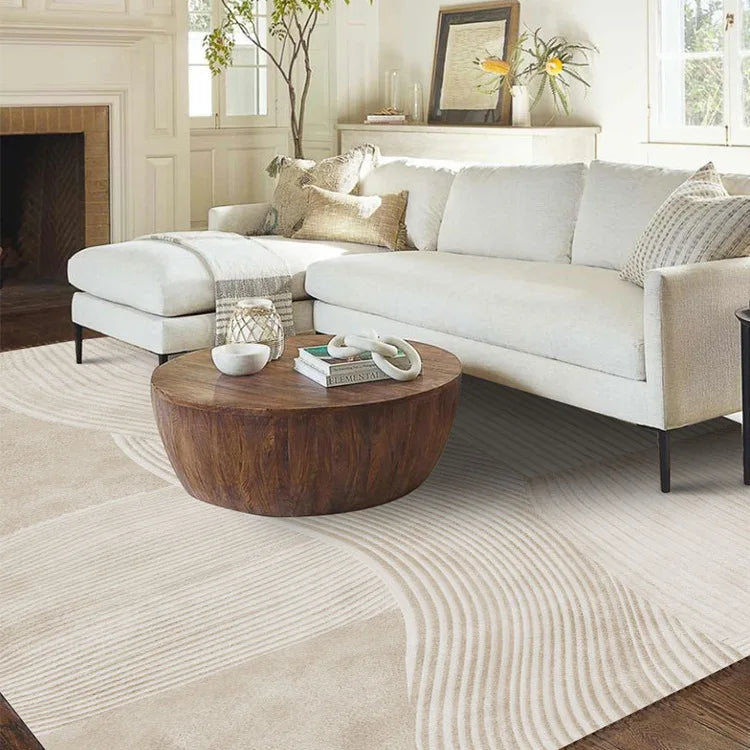 Japanese Minimalist Abstract Line Art Plush Rug