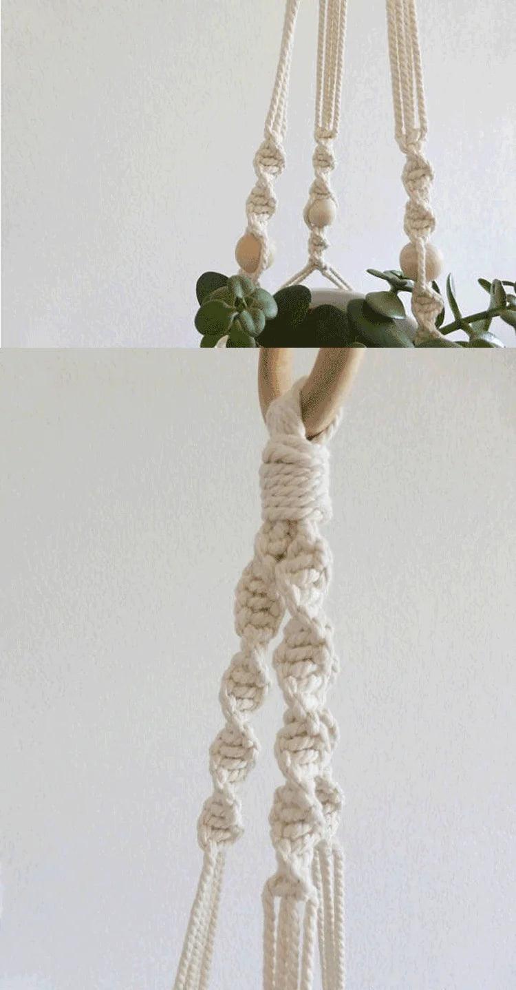 Macramé Hanging Planter – Woven Cotton