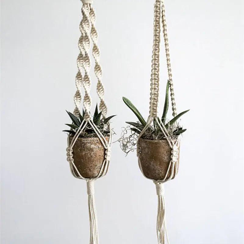 Macramé Hanging Planter – Woven Cotton