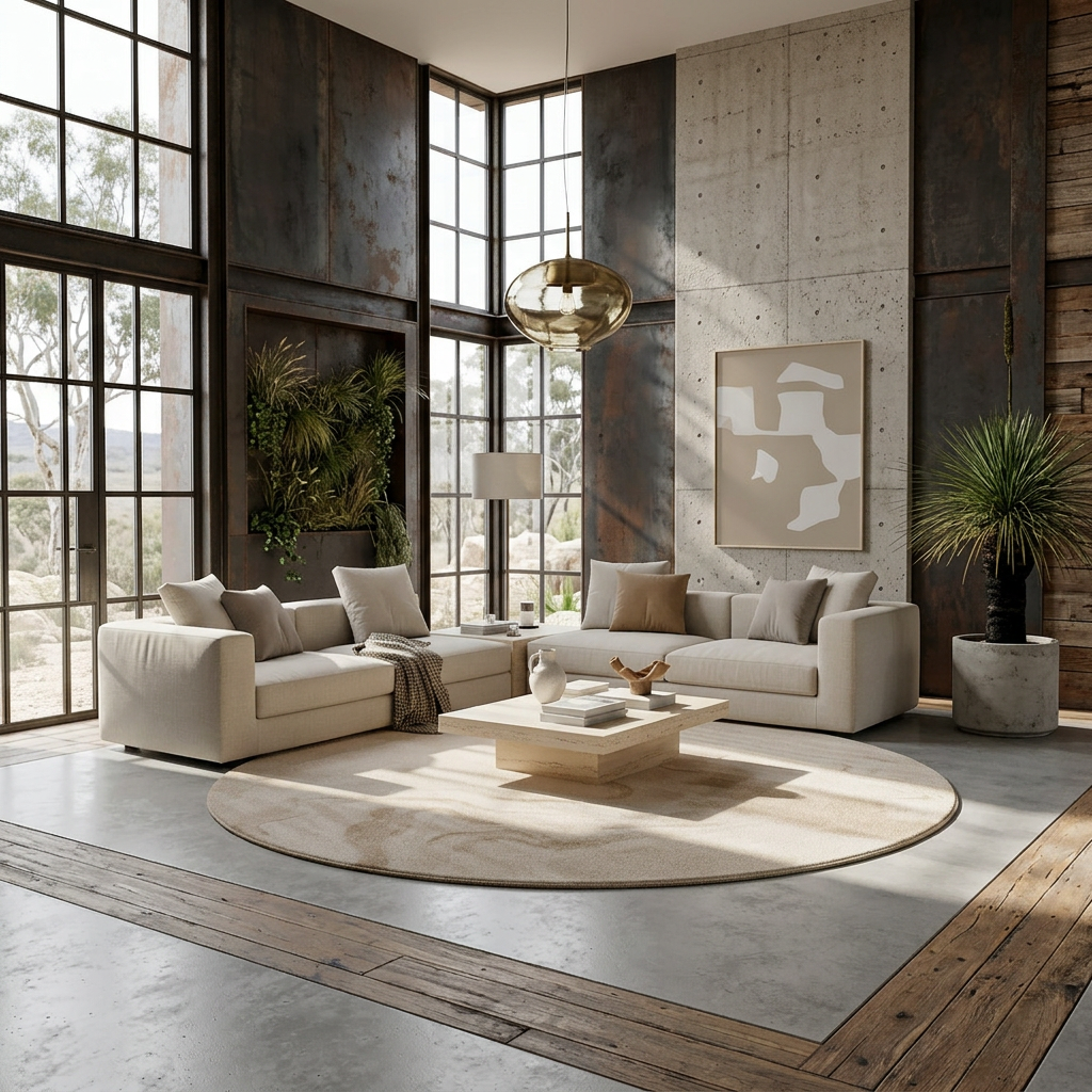 Classic Girona Round Marbled Rug