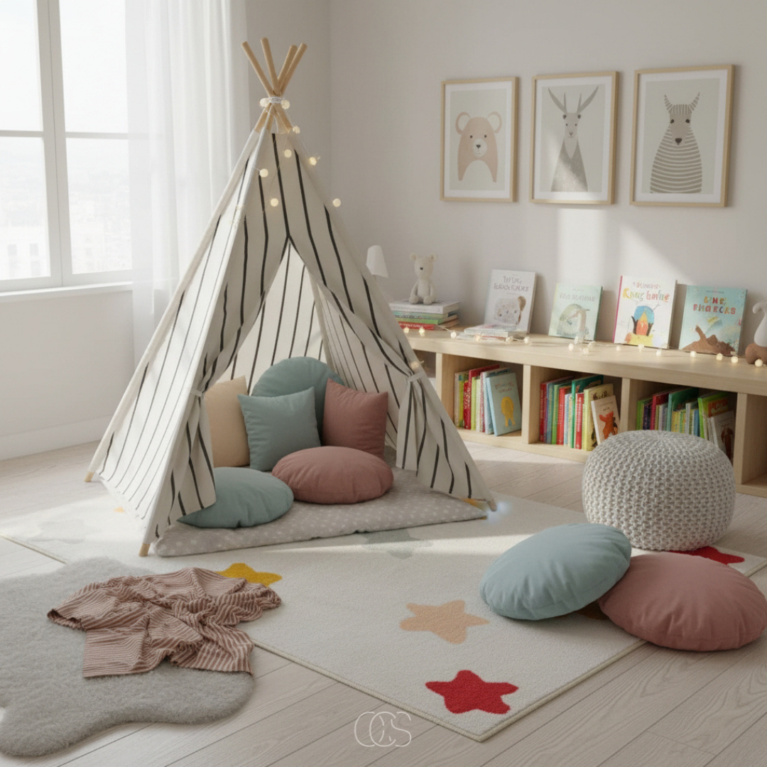 Playful Colorful Stars Anti-Slip Children's Rug