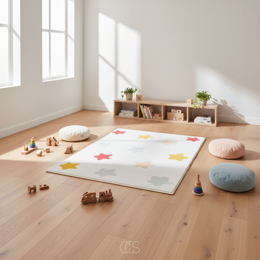 Playful Colorful Stars Anti-Slip Children's Rug
