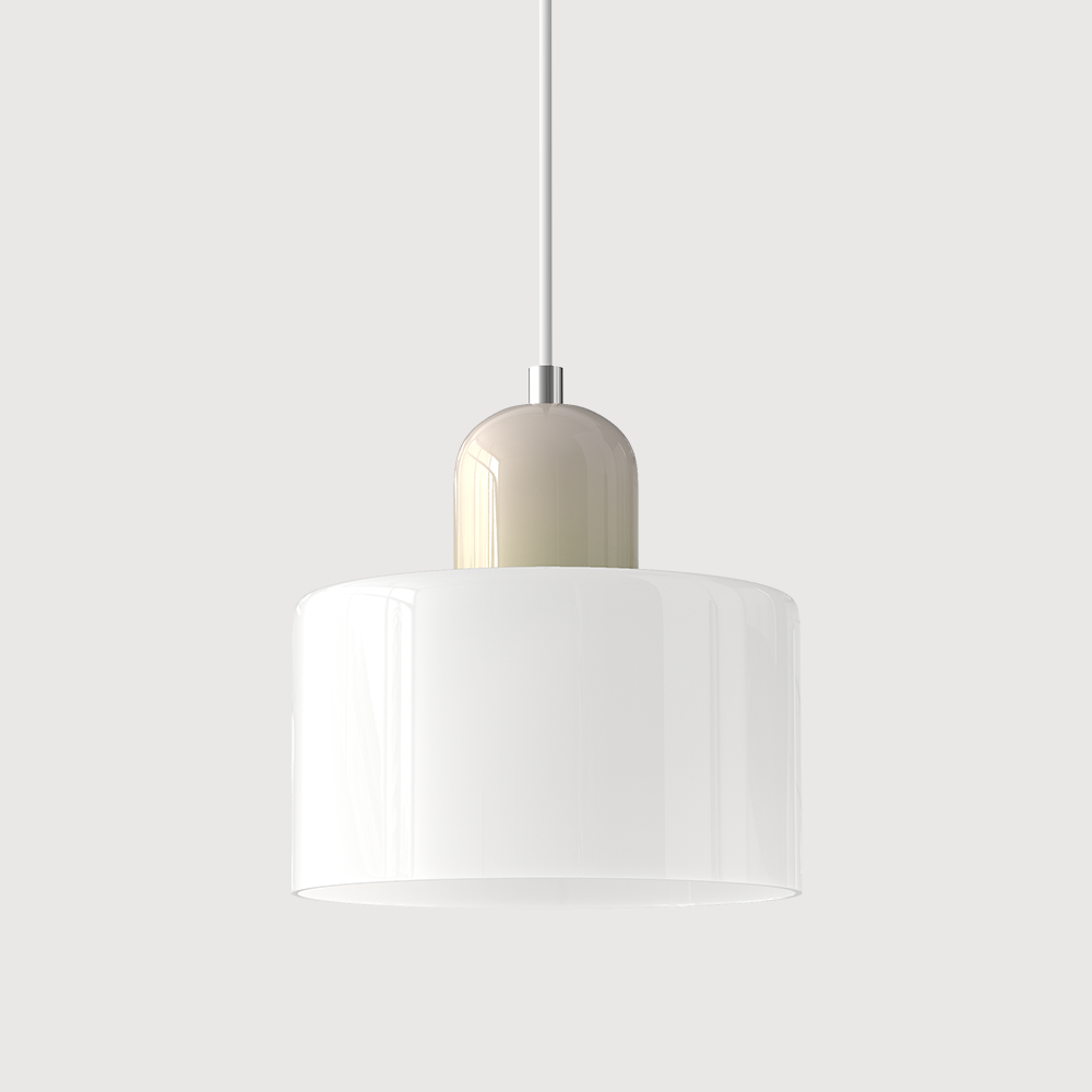 Suspension rétro en verre bicolore, style années 60