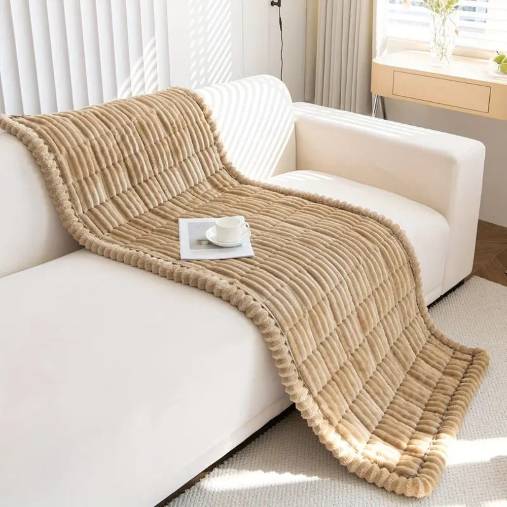 Jeté Canapé Bordure Volantée - Plaid Plush Décoratif