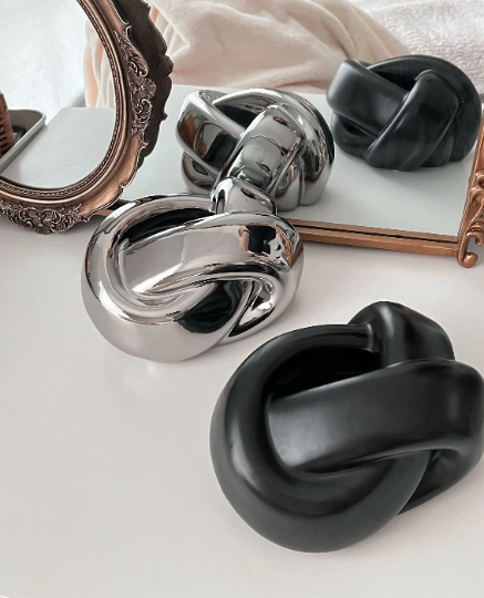 Sculptural Ceramic Twisted Knot Tissue Holder