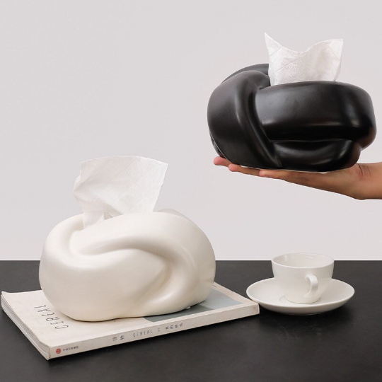 Sculptural Ceramic Twisted Knot Tissue Holder