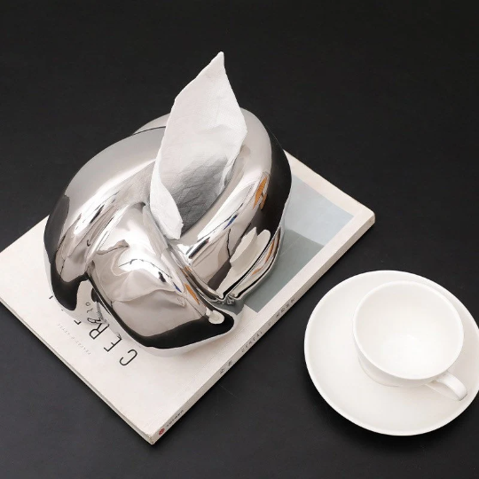 Sculptural Ceramic Twisted Knot Tissue Holder