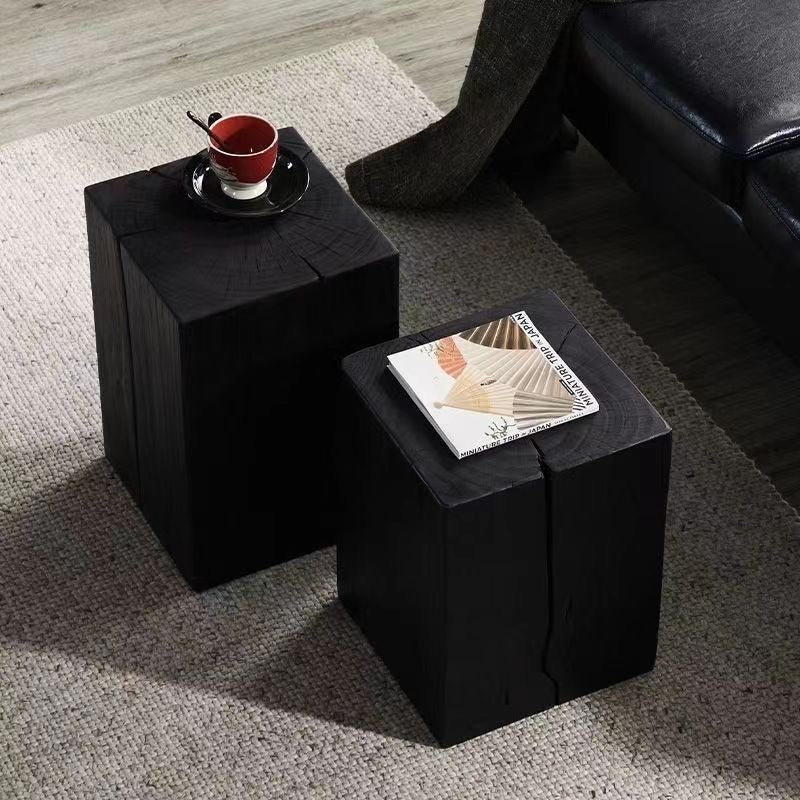 Sculptural Charred Timber Pedestal Stand
