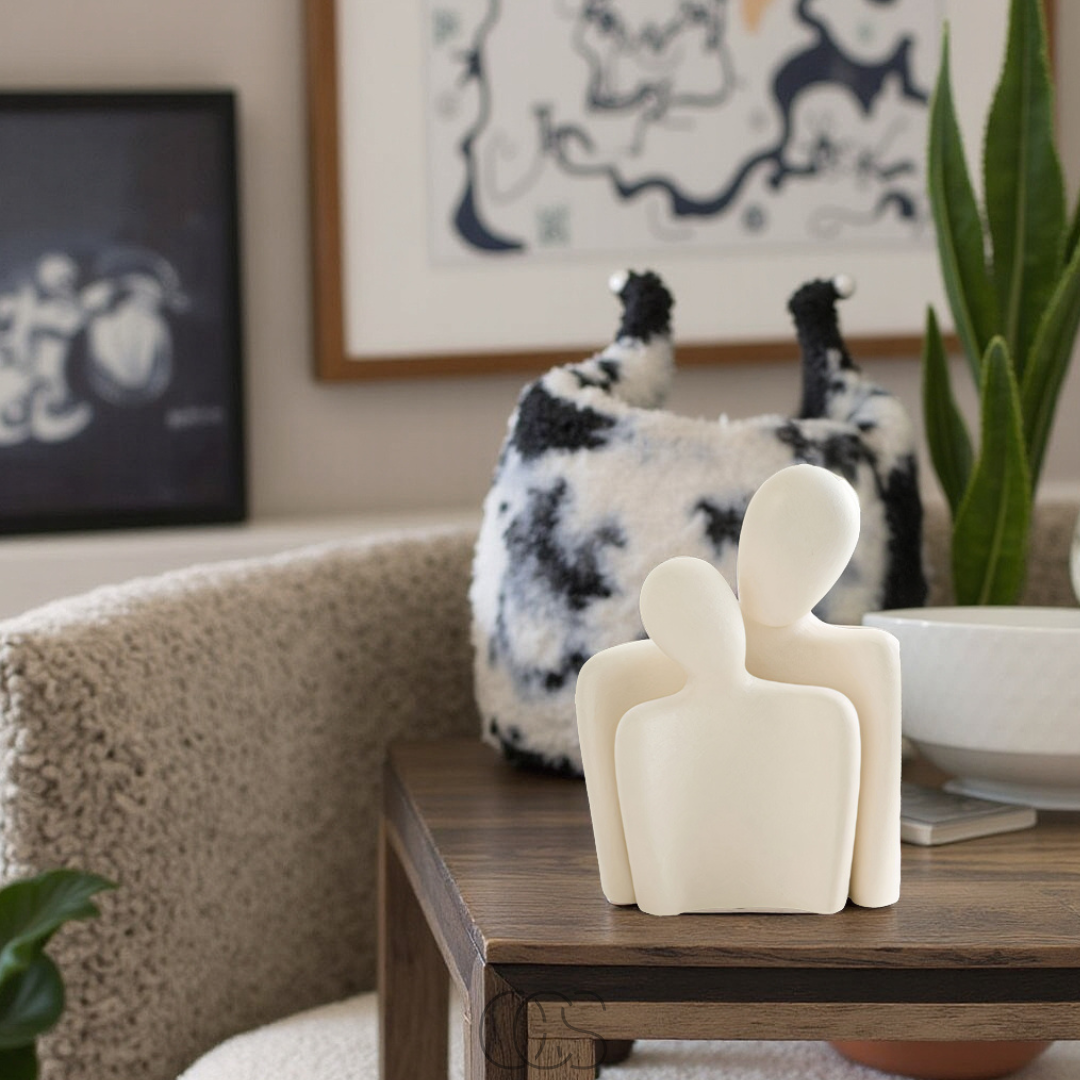 Nordic-Style Couple Sculpture for Home Accents
