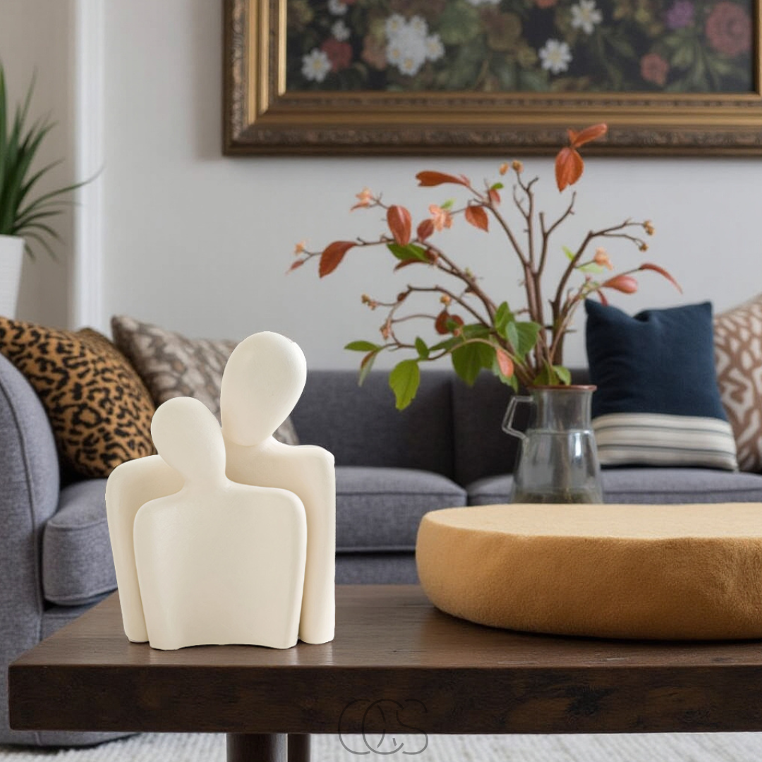 Nordic-Style Couple Sculpture for Home Accents