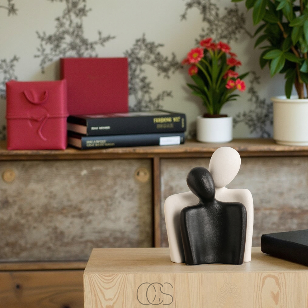 Nordic-Style Couple Sculpture for Home Accents