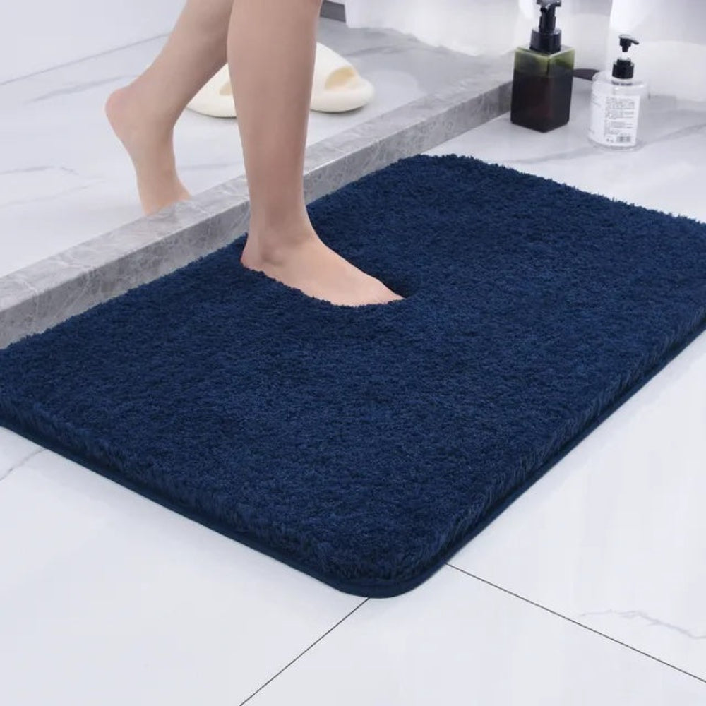 Tapis de bain moelleux en microfibre, dos antidérapant