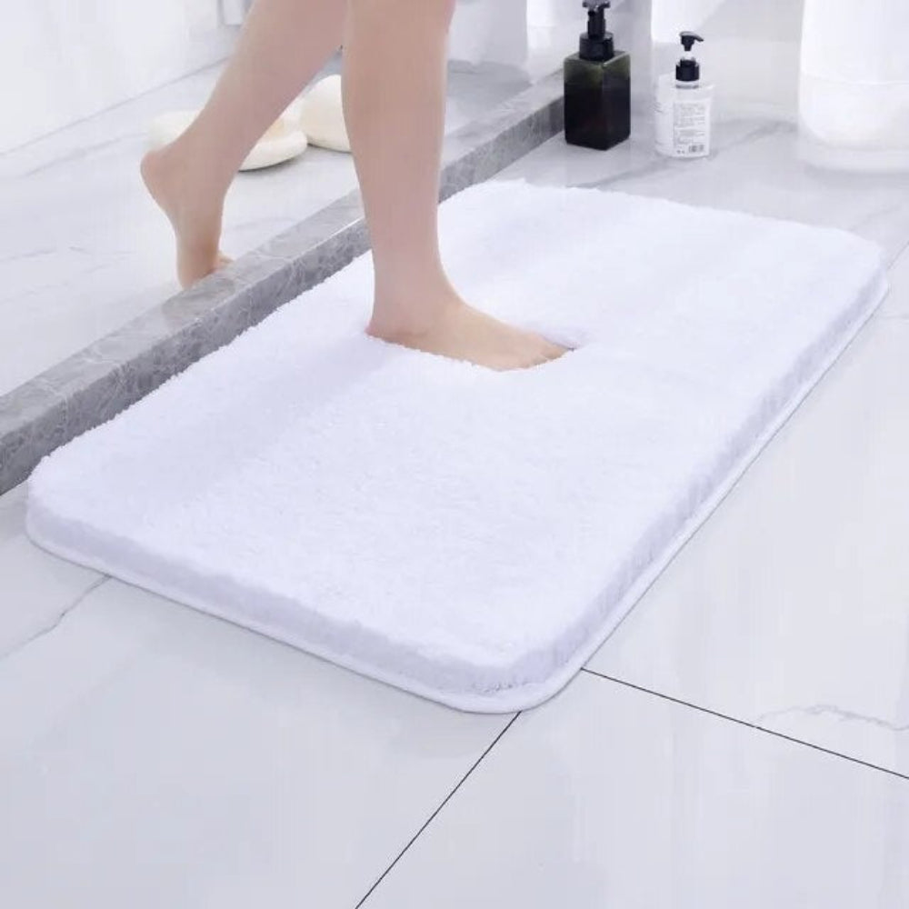Tapis de bain moelleux en microfibre, dos antidérapant