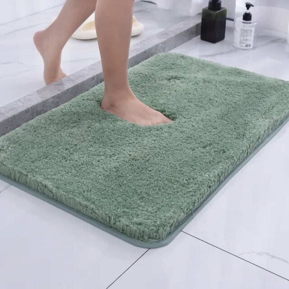 Tapis de bain moelleux en microfibre, dos antidérapant