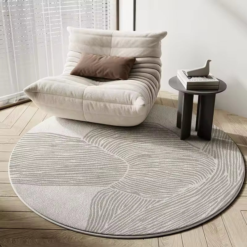 Wabi Sabi Zen-Inspired Round Abstract Area Rug