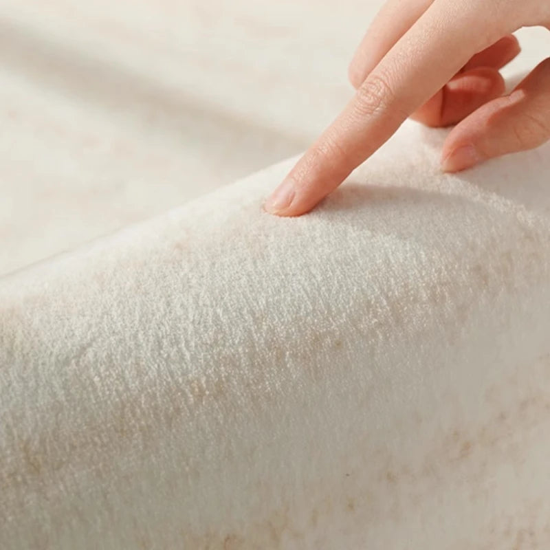 Zen-Inspired Organic 3D Carved Cream Rug